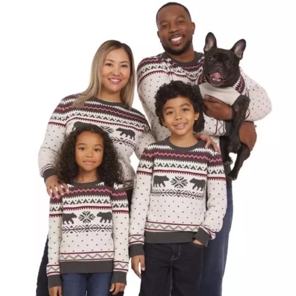 Lands End Kids XXS 3-4 Family Matching Fair Isle Crewneck Sweater Cotton Ski - Picture 2 of 6